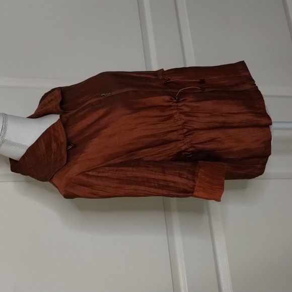 Ruby Rd. women's size 6 copper lightweight zip up blazer type jacket SS - Picture 4 of 11